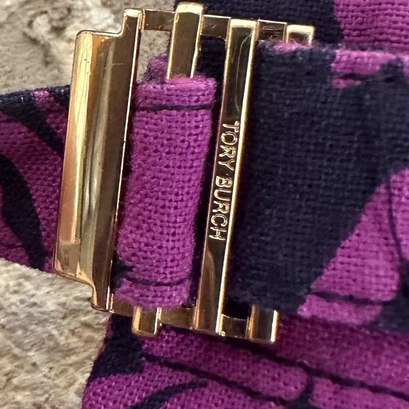 Tory Burch Brach Shorts Purple Navy Gold Hardware size 14 - Picture 6 of 6